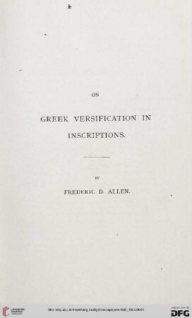 4.1885/86: On Greek versification in inscriptions