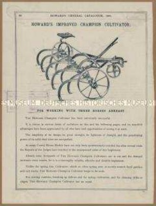 Kultivatoren von der Firma James und Frederick Howard in England
