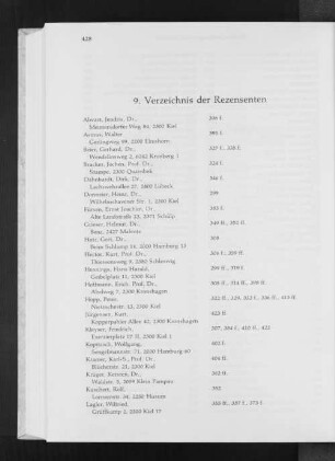 Verzeichnis der Rezensenten