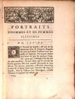 Portraits d'hommes et de femmes illustres