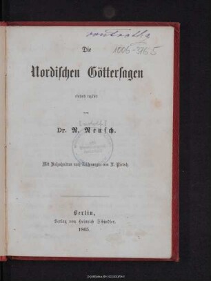 Die Nordischen Göttersagen : einfach erzählt