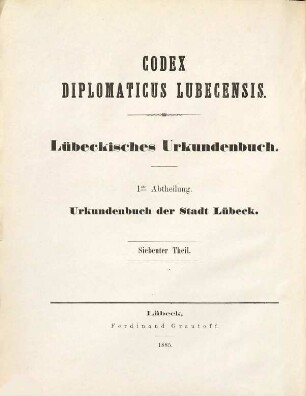 Codex diplomaticus Lubecensis, 7. Theil. 1427 - 1440