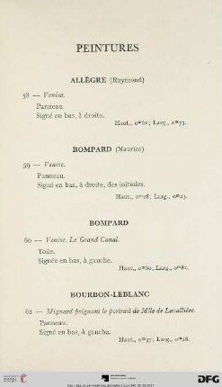 Peintures (Nr. 58-140)