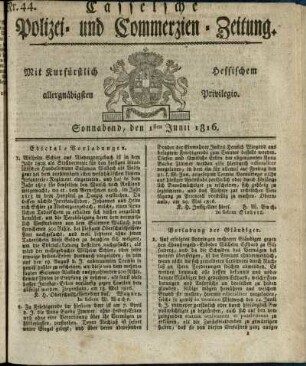 Nr. 44, Sonnabend, den 1sten Junii 1816