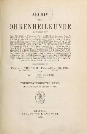 Archiv für Ohrenheilkunde. 43. 1897