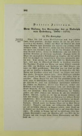 Dritter Zeitraum. Vom Anfang der Kreuzzüge bis zu Rudolph von Habsburg, 1096 - 1273