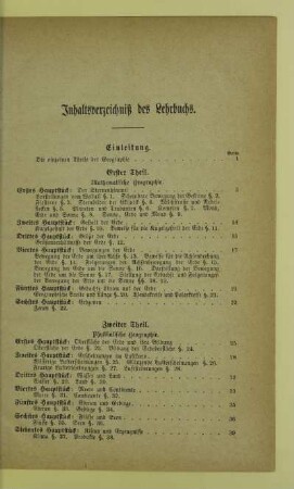 Inhaltsverzeichniß des Lehrbuchs