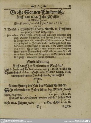 Große Sonnen=Finsternüß / Auff das 1684. Jahr Christi /