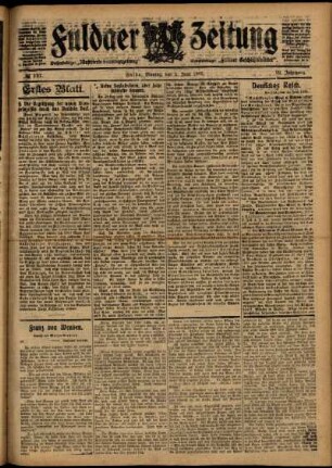 Erste Ausgabe vom Montag, den 05. Juni 1905.