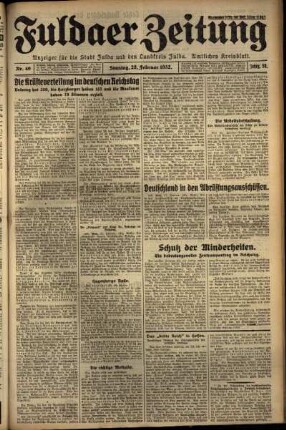 Erste Ausgabe vom Sonntag, den 28. Februar 1932.