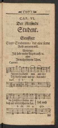 Seuffzer Eines Studenten/ der eine ferne Reise antreten will.