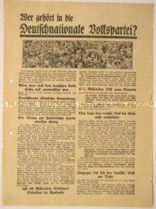 Programmatischer Wahlaufruf der Deutschnationalen Volkspartei