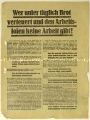 Flugblatt der SPD zu ihrem Austritt aus der Reichsregierung im März 1930 und Aufruf zum Beitritt