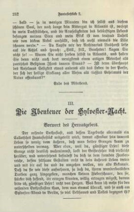 III. Die Abenteuer der Sylvester-Nacht
