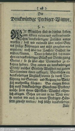 Die Denckwürdige Prediger-Wittwe