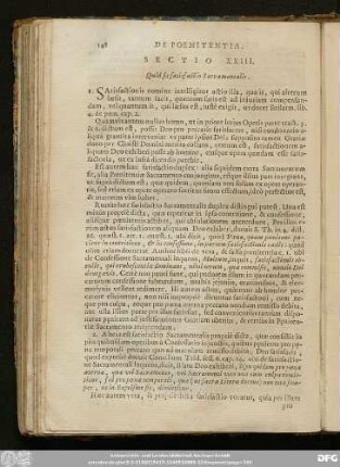 Sectio XXIII. Quid sit satisfactio Sacramentalis.