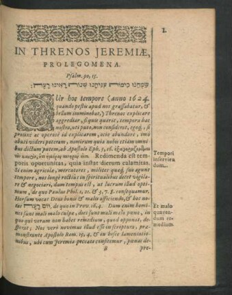 In Threnos Jeremiae, Prolegomena.