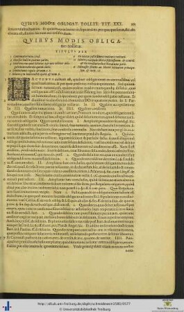 Titulus XXX. Quibus modis obligatio tollitur.