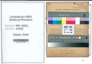 Entnazifizierung Adolf Giesen , geb. 05.03.1907 (Rechtsanwalt)