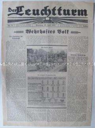Titelblatt der kulturhistorischen Wochenzeitung "Der Leuchtturm" zur Erneuerung der Wehrmacht