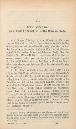 481-501 Curae posteriores zum 2. Bande der Geschichte des deutschen Volkes von Janssen
