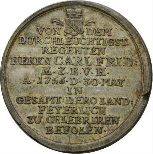 Zweihunderjähriges Jubiläum der Einführung der evangelischen Religion in der Markgrafschaft Baden-Durlach 1756