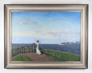 C. Langhein: "Sommerwind" (die Frau des Künstlers am Elbdeich zwischen Altenbruch und Otterndorf), 1907