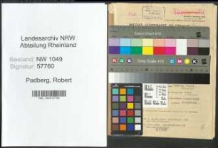Entnazifizierung Robert Padberg , geb. 06.06.1897 (Lehrer)
