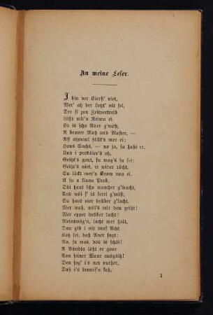 An meine Leser.
