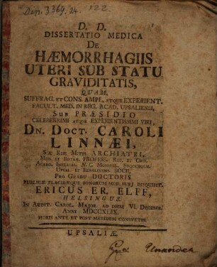 Diss. med. de haemorrhagiis uteri sub statu graviditatis