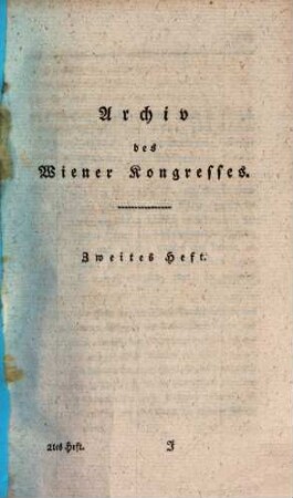 Archiv des Wiener Kongresses. 2. 1815