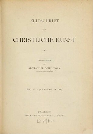 Zeitschrift für christliche Kunst. 2. 1889