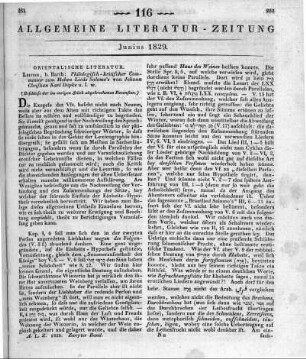 Döpke, J. C. K.: Philologisch-critischer Commentar zum Hohen Liede Salomos. Leipzig: Barth 1829 (Beschluss der im vorigen Stück abgebrochenen Rezension)