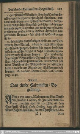 XXXII. Das elende Calvinisten-Begräbniß