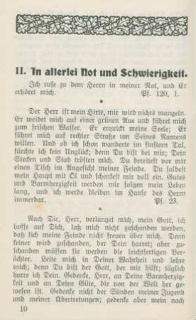 II. In allerlei Not und Schwierigkeit.