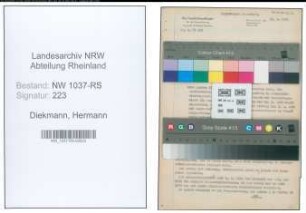 Entnazifizierung Hermann Diekmann , geb. 12.03.1891 (Rektor)