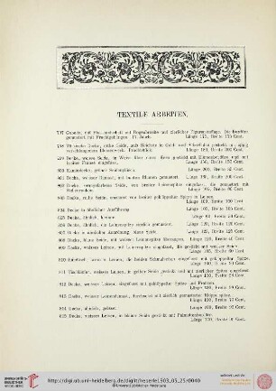 Textile Arbeiten (Nr. 797-852)
