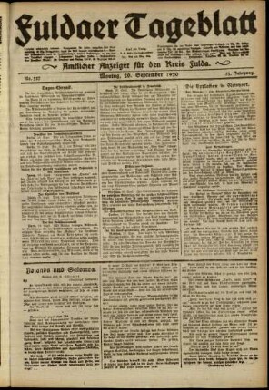Ausgabe vom Montag, den 20. September 1920.