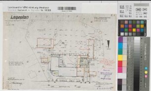 Recklinghausen (Recklinghausen) Staatliches Aufbaugymnasium Lageplan 1959 1 : 500 29 x 42,5 Pause Staatshochbauamt Recklinghausen Regierung Münster Nr. 34118