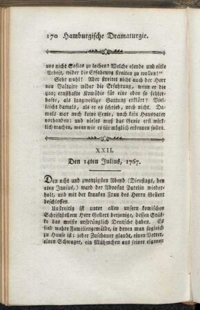 XXII. Den 14ten Julius, 1767