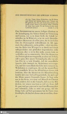 Die Erniedrigung Des Ewigen Sohnes