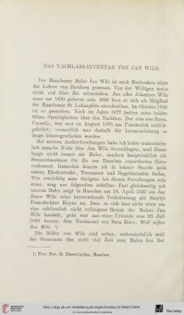 Das Nachlass-Inventar von Jan Wils