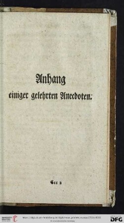 Anhang einiger gelehrten Anecdoten