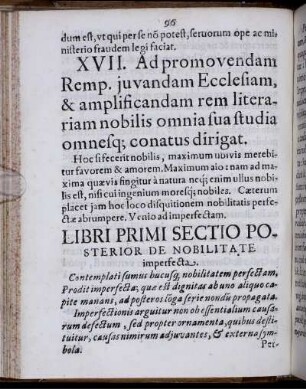 Libri Primi Sectio Posterior De Nobilitate imperfecta