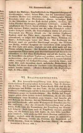 VI. Staatsarzneikunde.