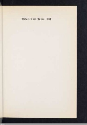 Gefallen im Jahre 1918