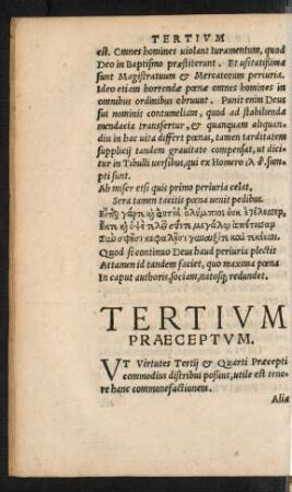 Tertium Praeceptum.