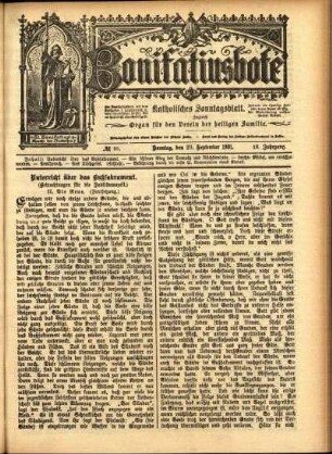 Erste Ausgabe vom Sonntag, den 29. September 1901.