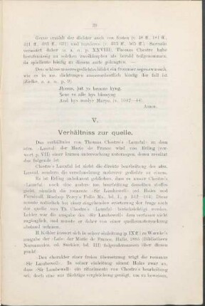 V. Verhältniss zur quelle.