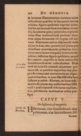 Caput V. De historiis [et] negotiis.